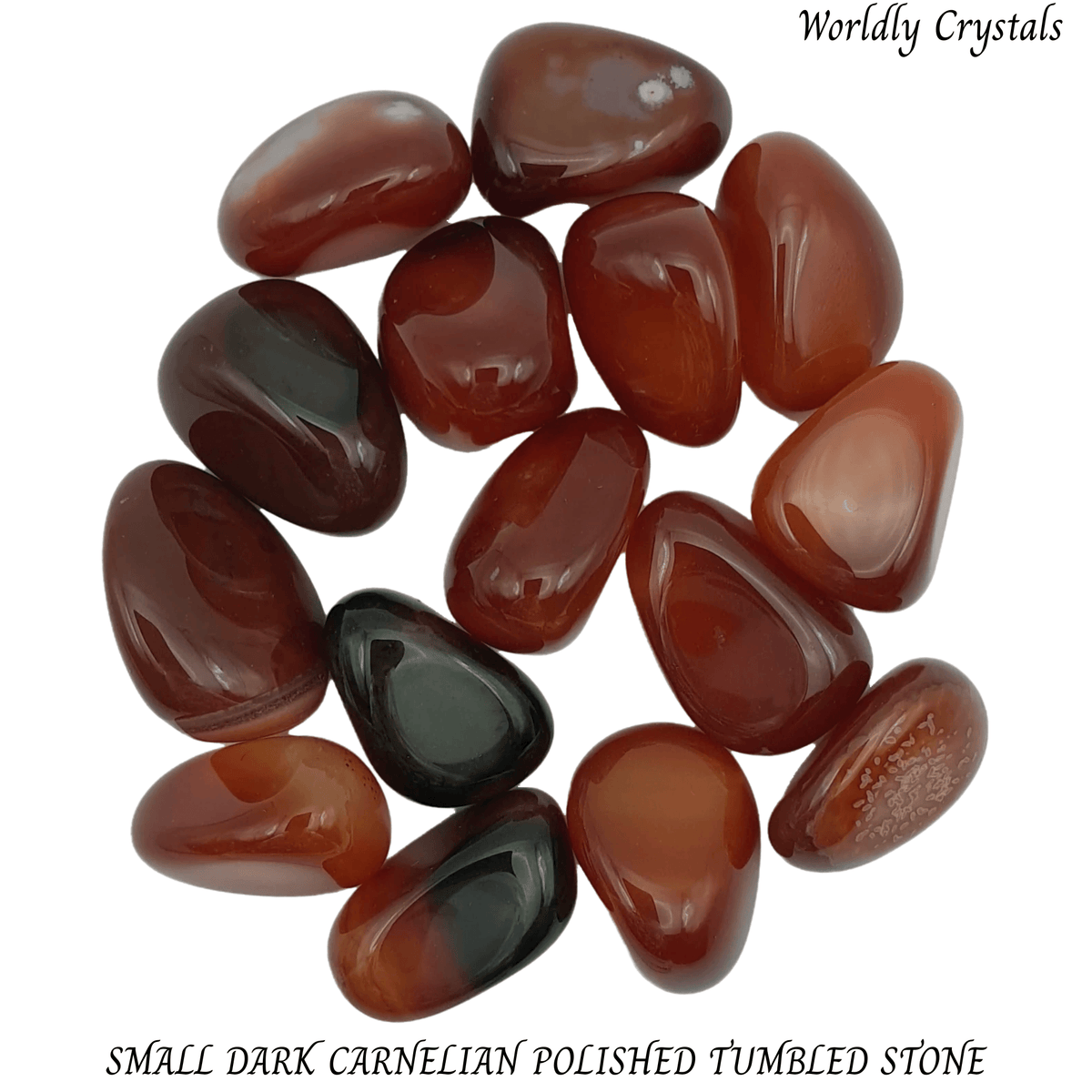 Tumbled Polished Carnelian Small Dark