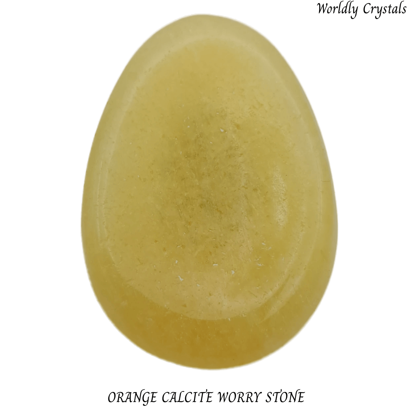 Worry Stone Calcite Orange Oval