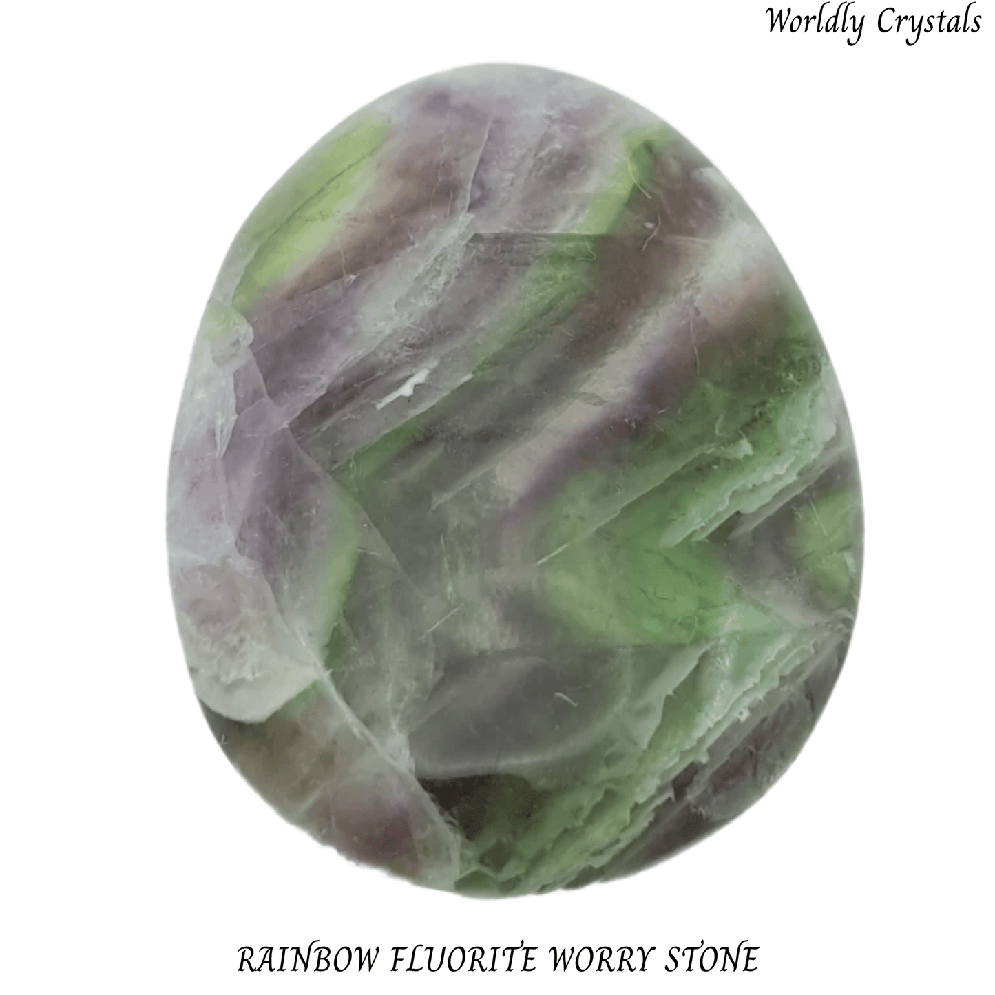 Worry Stone Fluorite Rainbow Oval