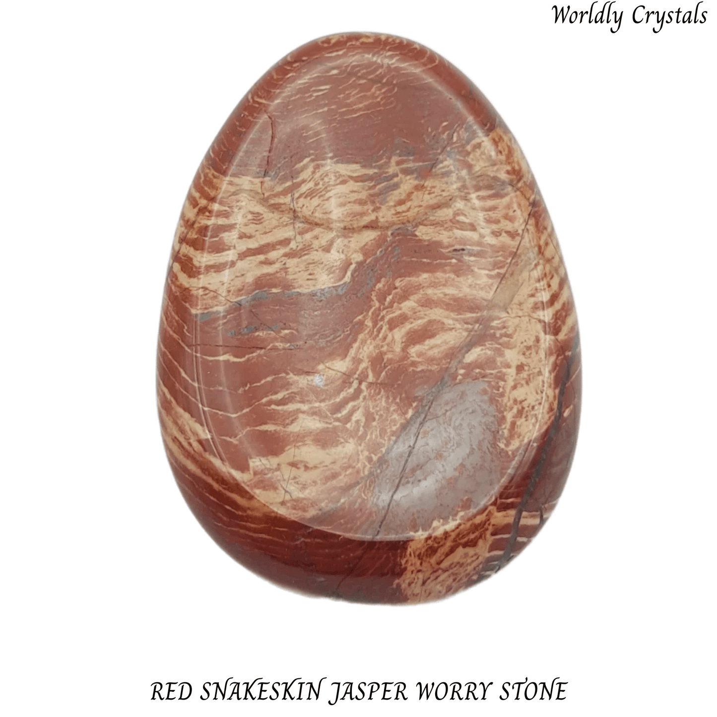 Worry Stone Jasper Snakeskin Red Oval
