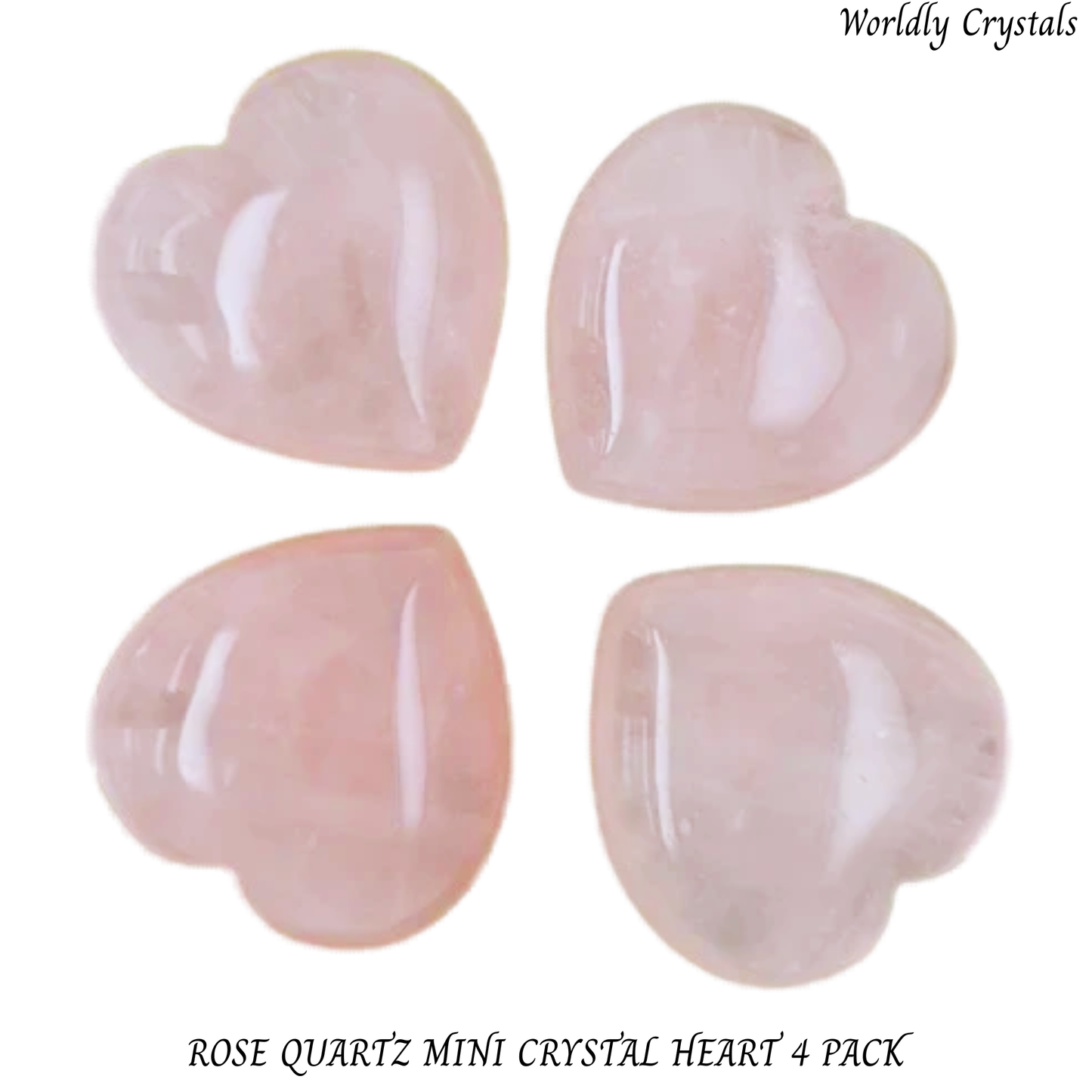 Heart Rose Quartz Mini 4pk