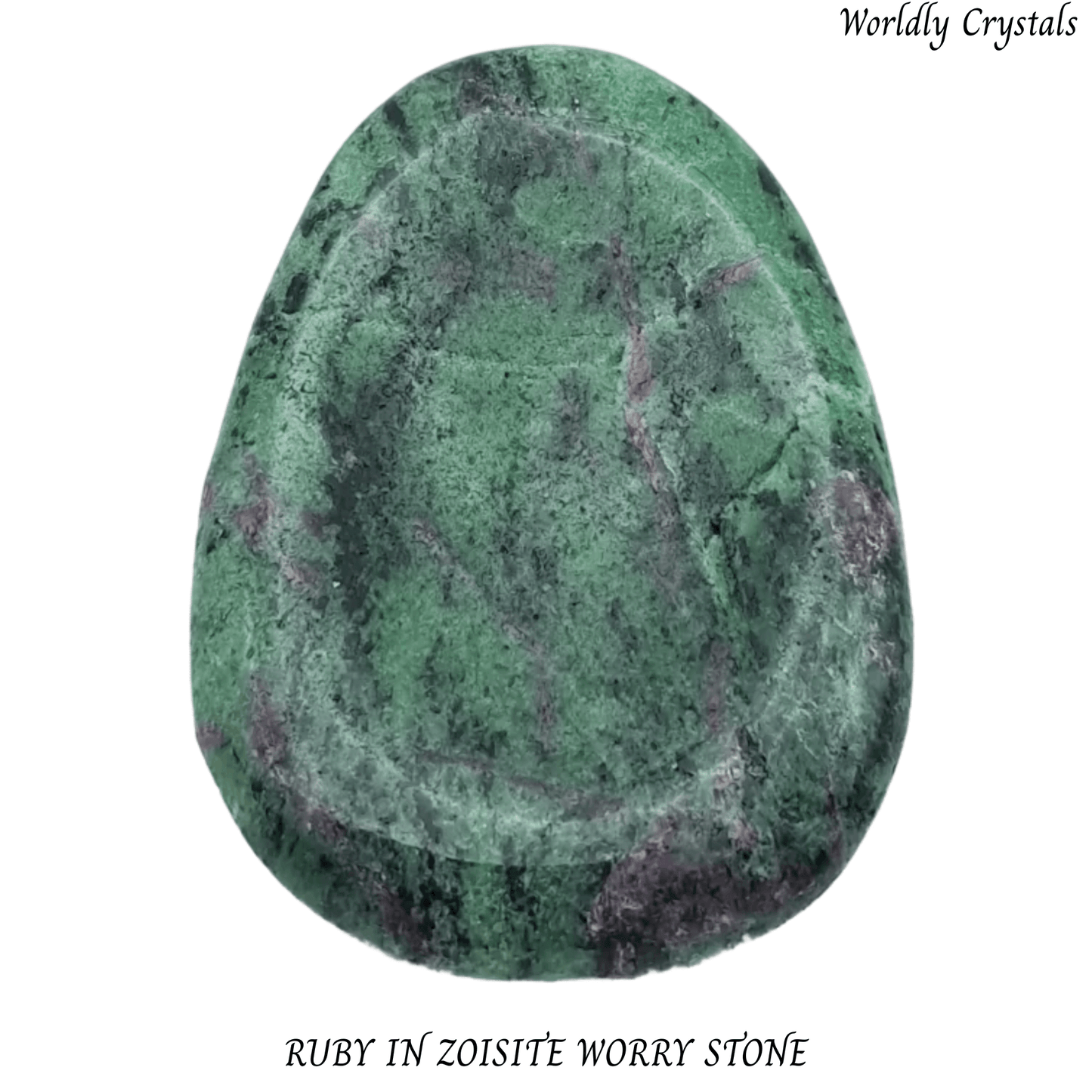 Worry Stone Ruby in Zoisite Oval