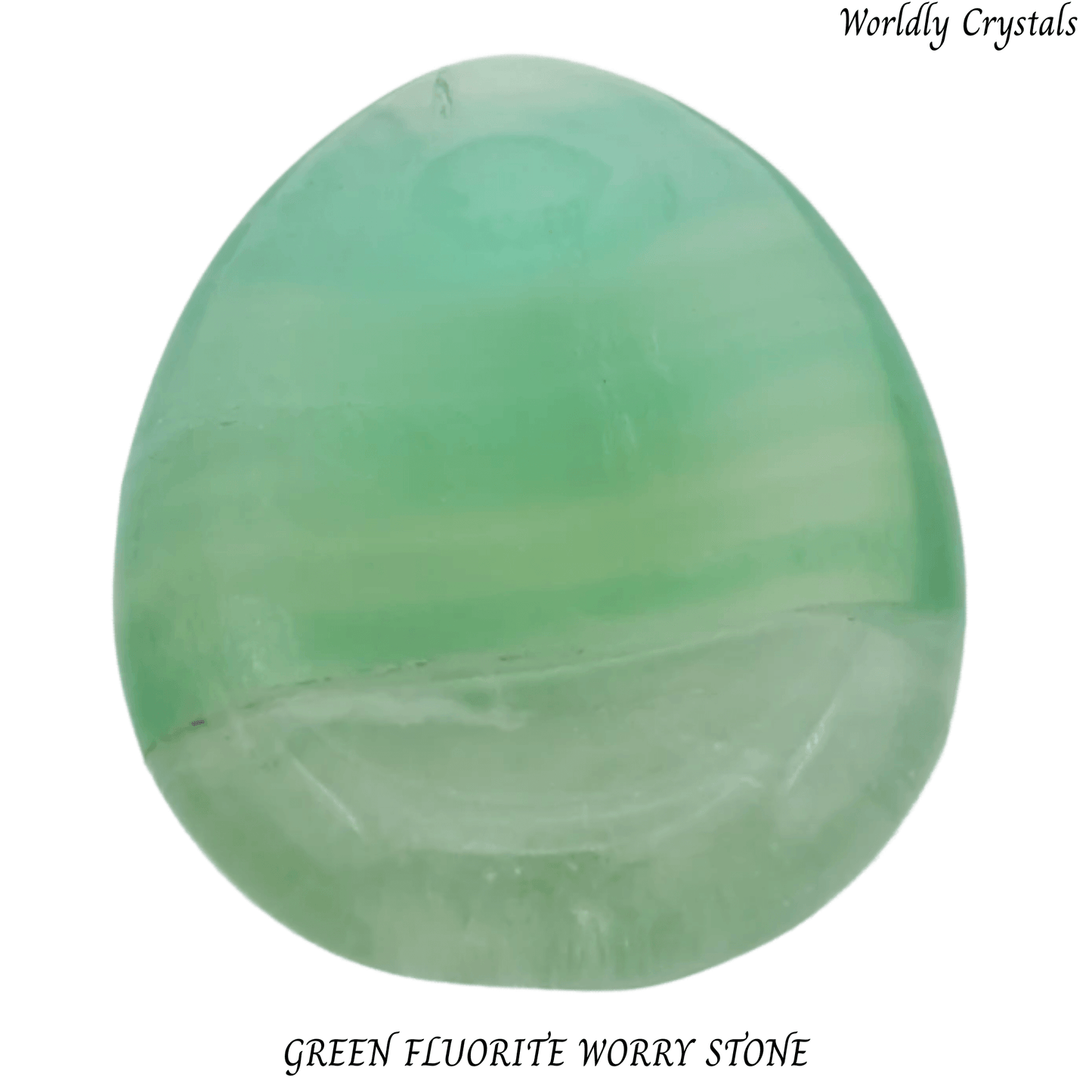 Worry Stone Fluorite Green Oval