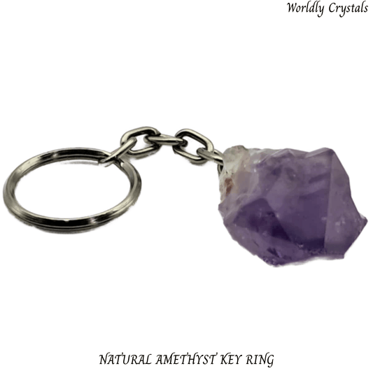 Keyring Amethyst Natural Rough