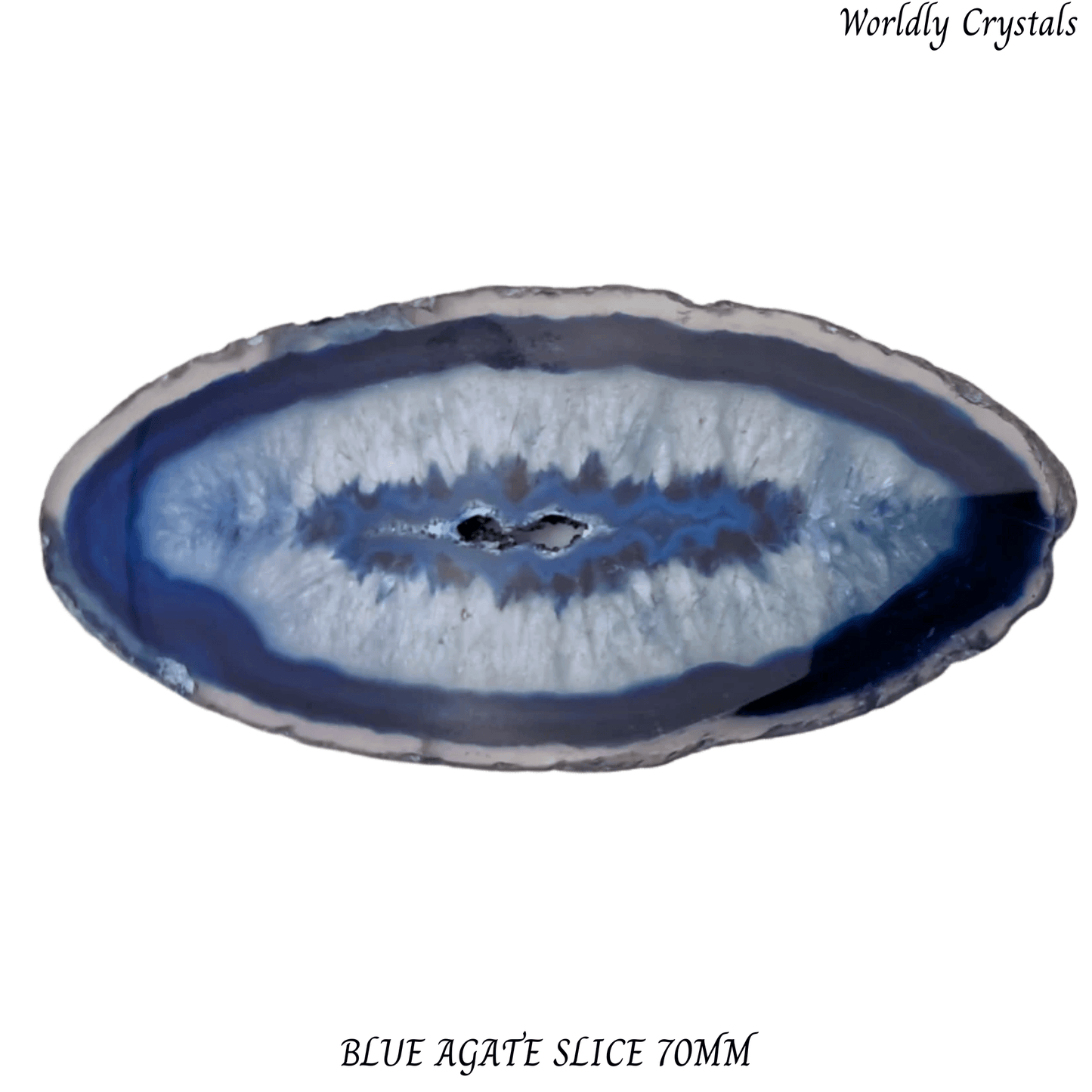 Slice Agate Blue 70mm (dyed)
