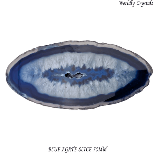 Slice Agate Blue 70mm (dyed)