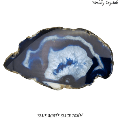 Slice Agate Blue 70mm (dyed)
