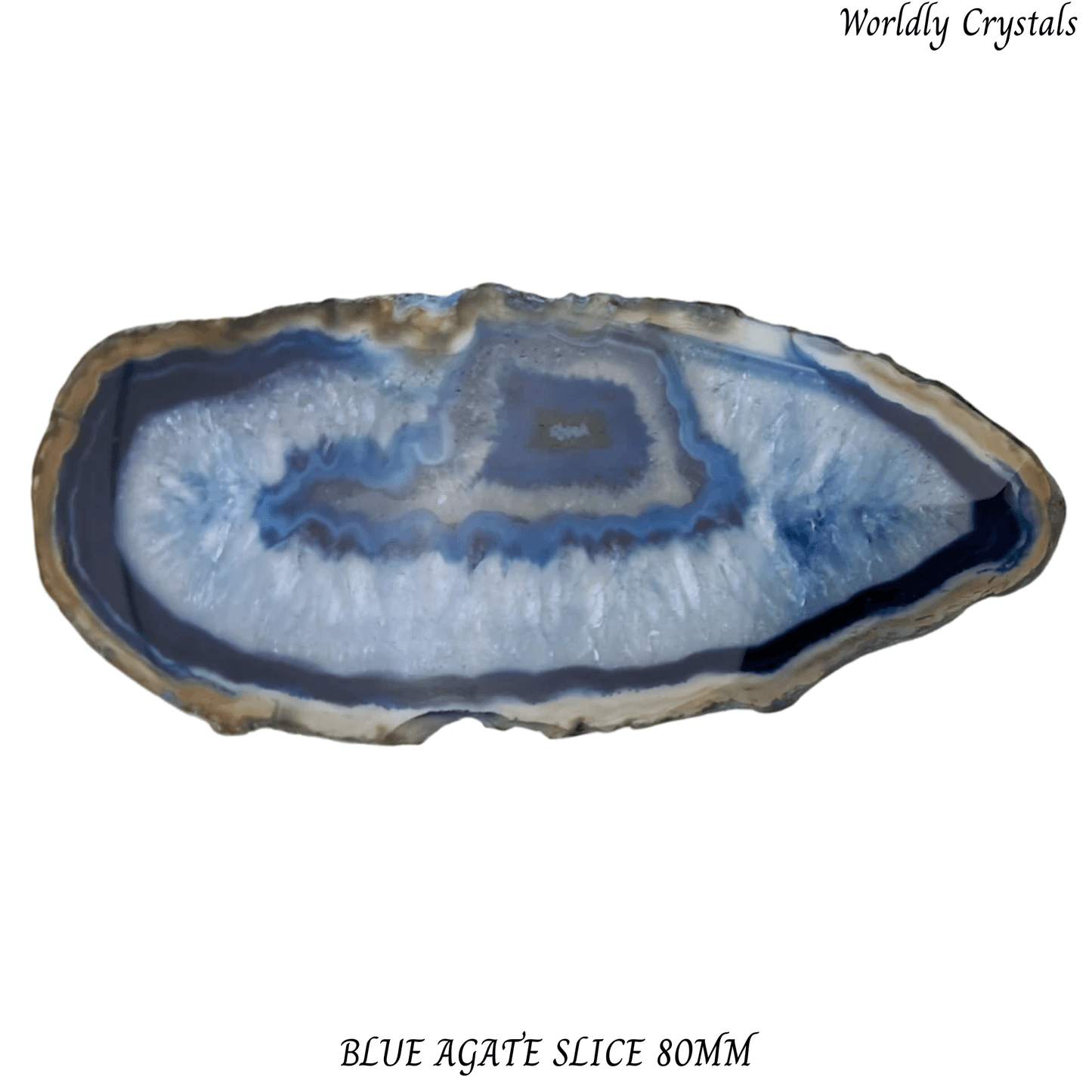 Slice Agate Blue 80mm (dyed)