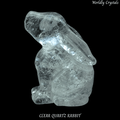 Rabbit Clear Quartz Standing