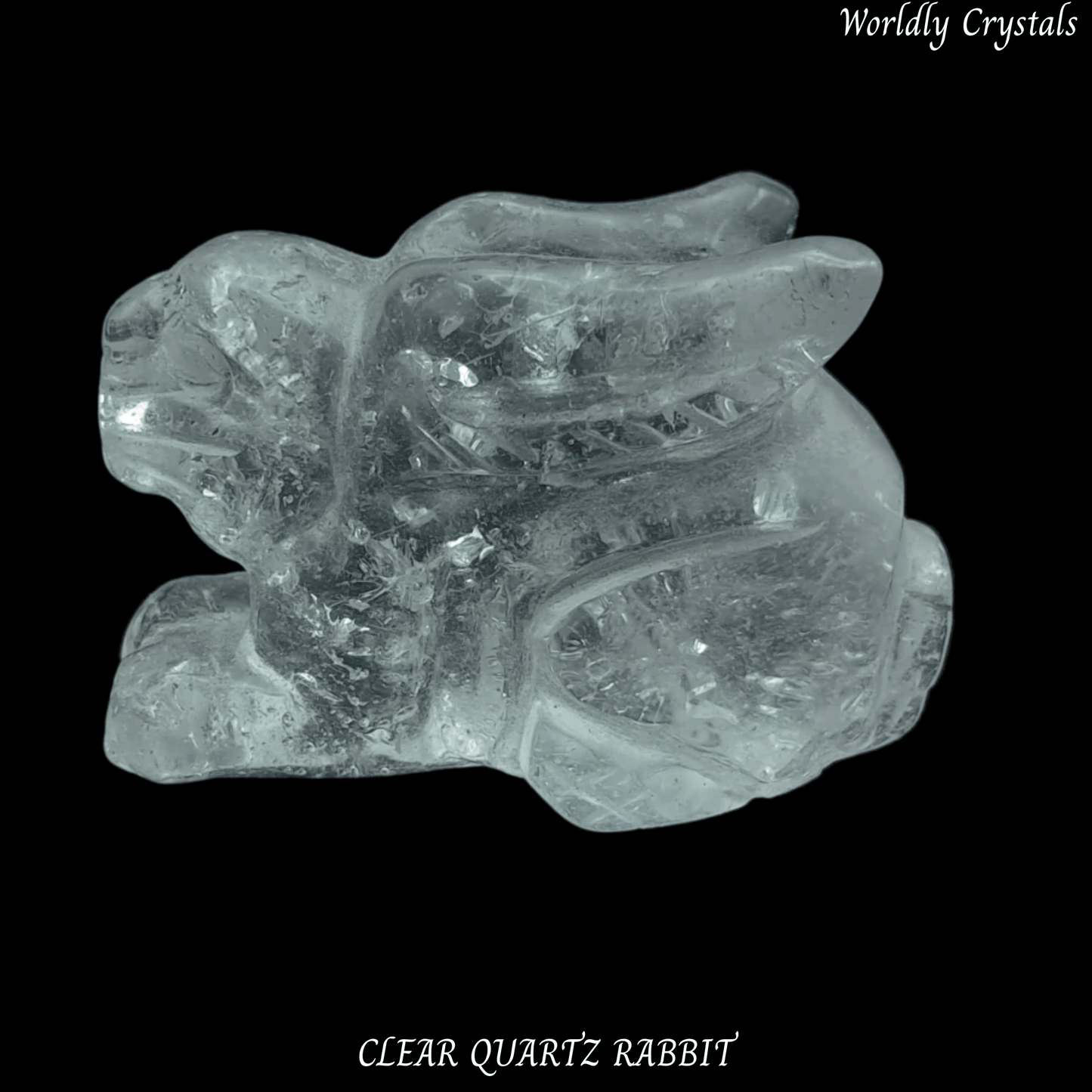 Rabbit Clear Quartz Laying