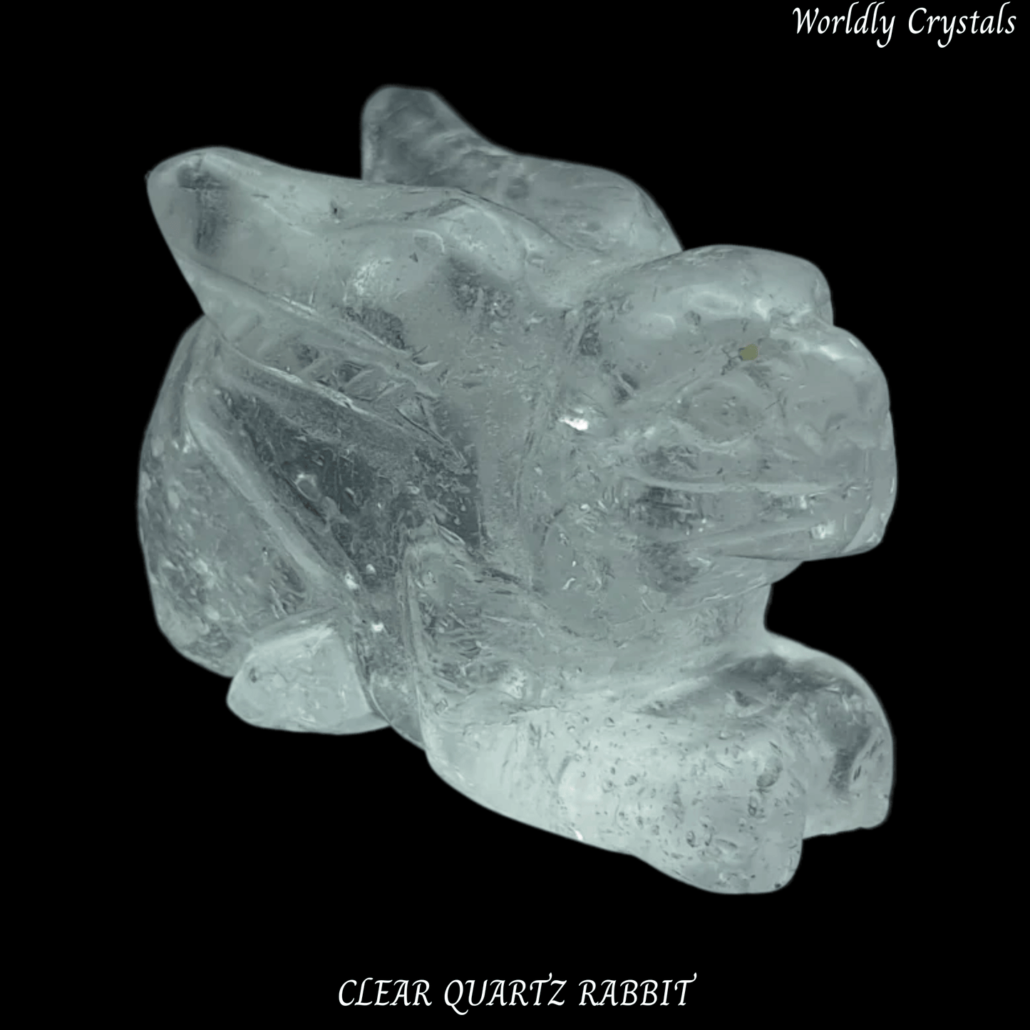 Rabbit Clear Quartz Laying