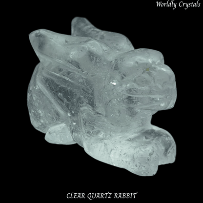 Rabbit Clear Quartz Laying