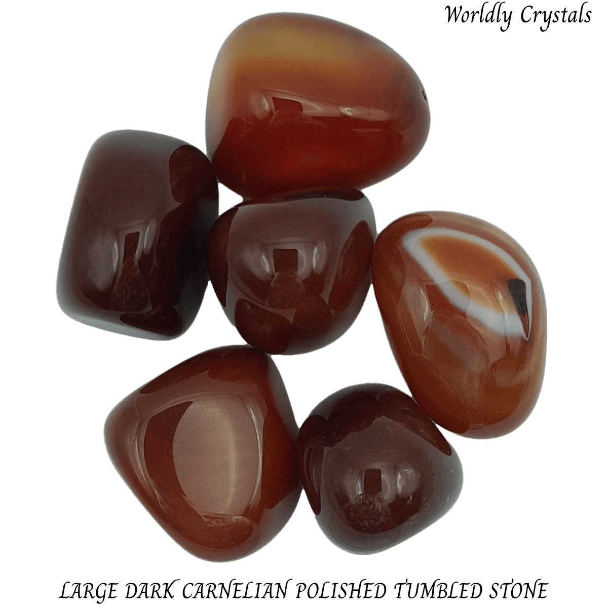Tumbled Polished Carnelian Large Dark