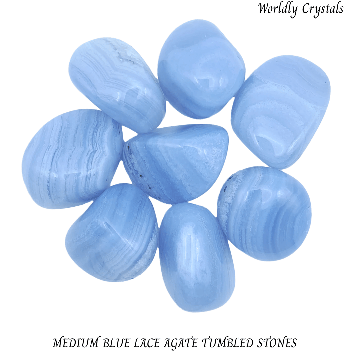 Tumbled Polished Agate Blue Lace Medium