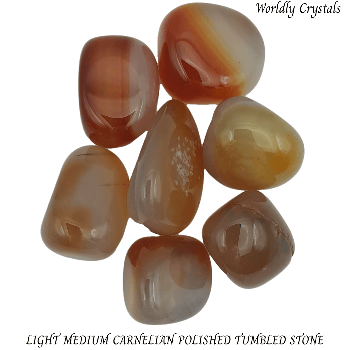 Tumbled Polished Carnelian Medium Light