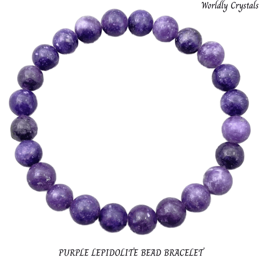 Bead Bracelet Lepidolite Purple