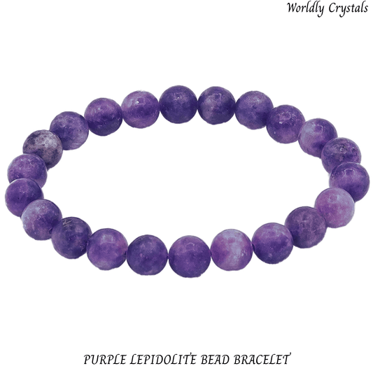 Bead Bracelet Lepidolite Purple
