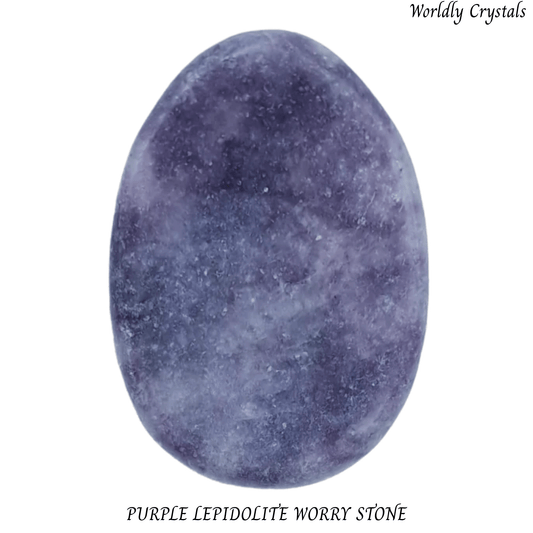 Worry Stone Lepidolite Purple Oval