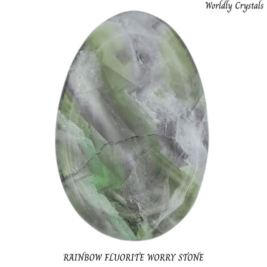 Worry Stone Fluorite Rainbow Oval