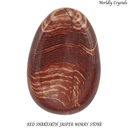 Worry Stone Jasper Snakeskin Red Oval