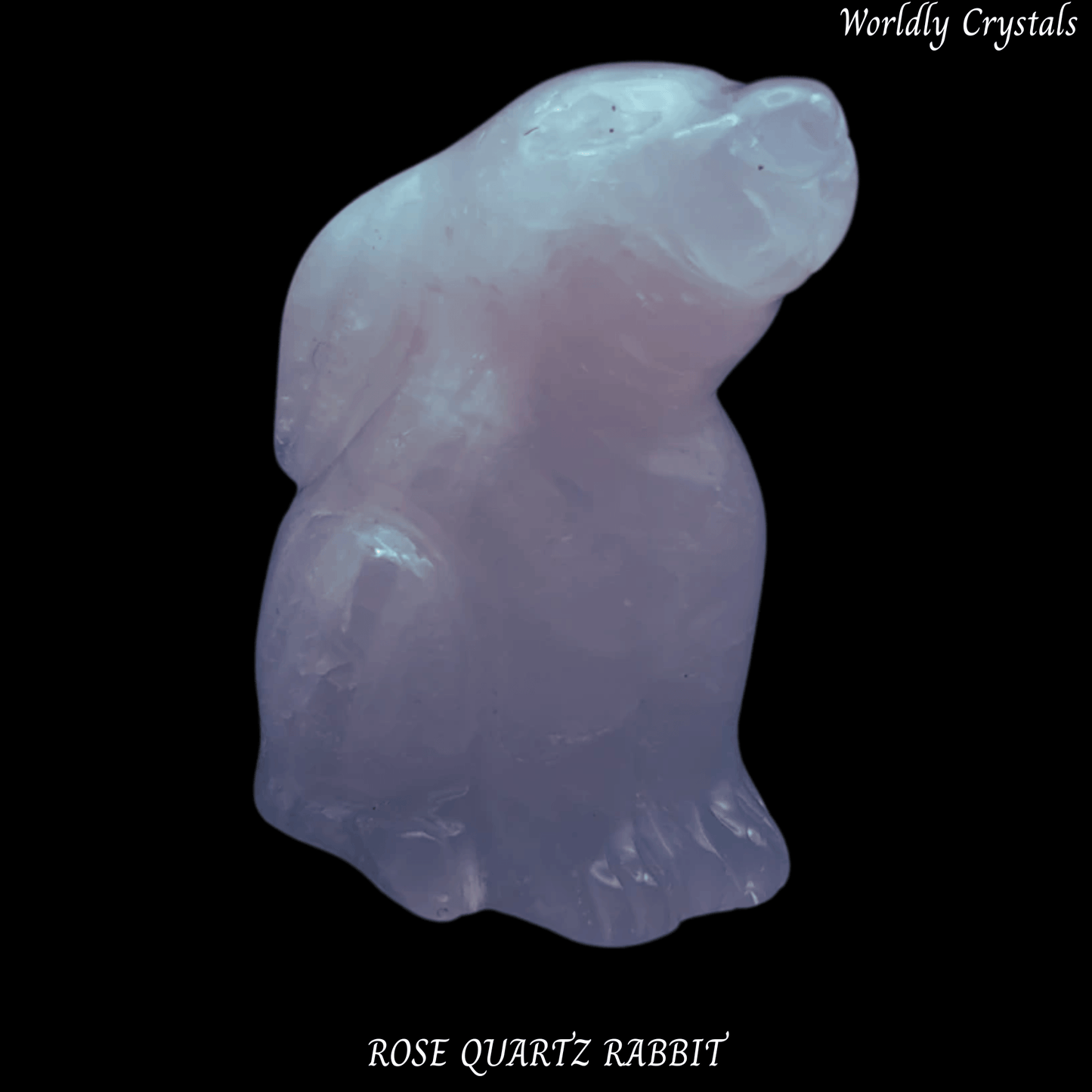 Rabbit Rose Quartz Standing