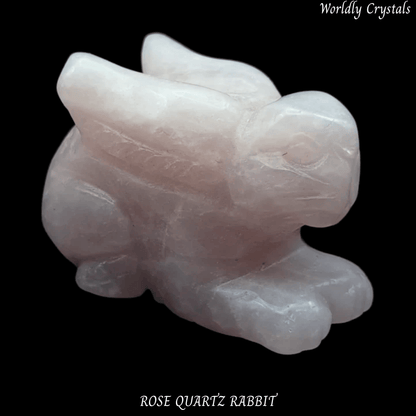 Rabbit Rose Quartz Laying