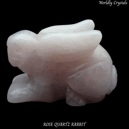 Rabbit Rose Quartz Laying