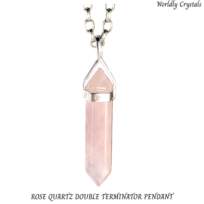 Pendant Rose Quartz Double Terminator