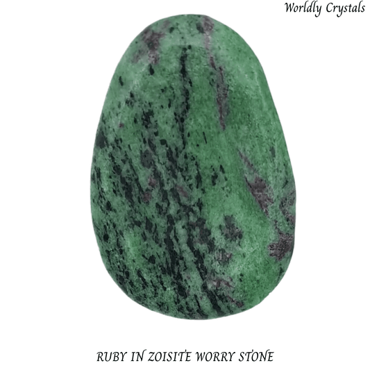 Worry Stone Ruby in Zoisite Oval
