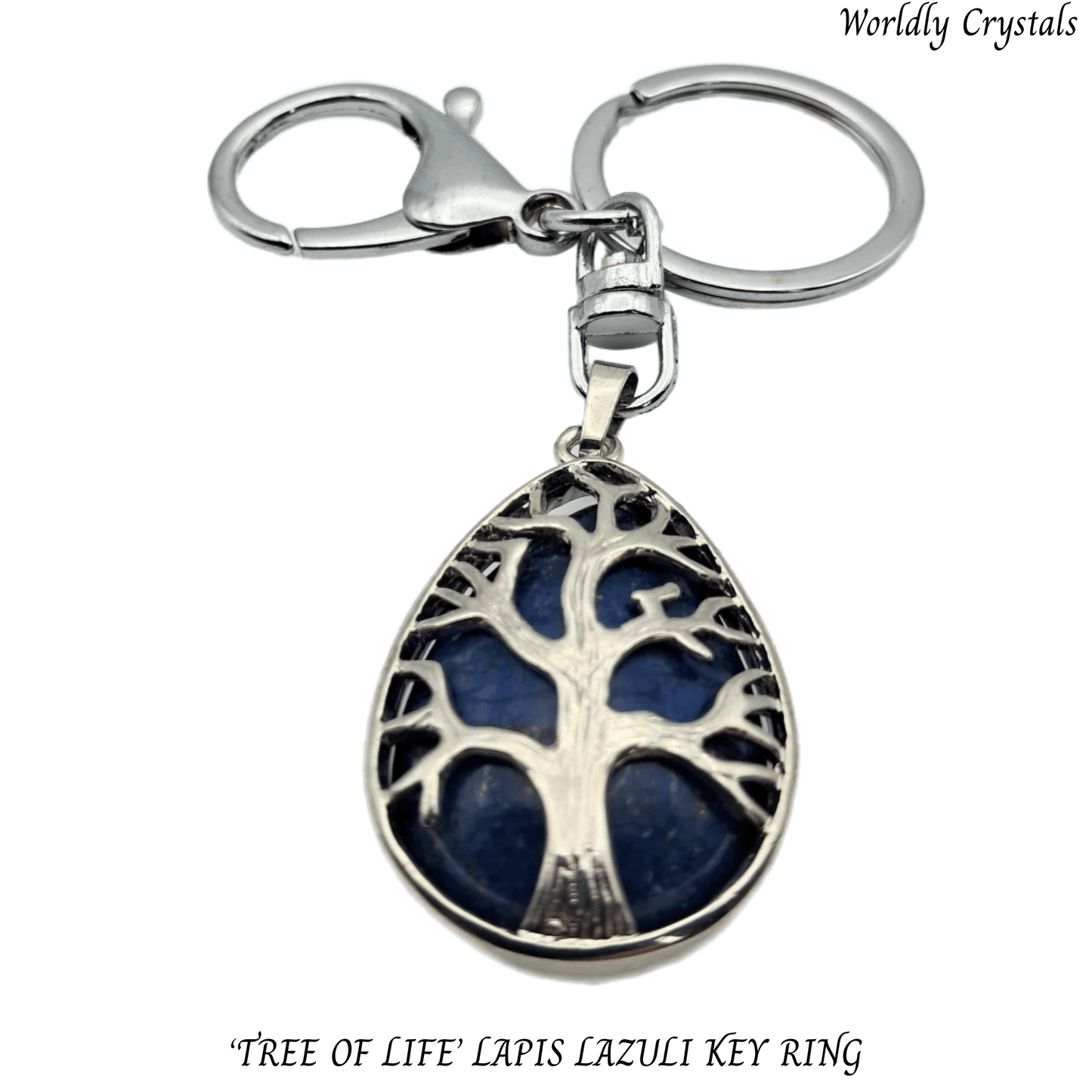 Keyring Lapis Lazuli 'Teardrop' Tree of Life
