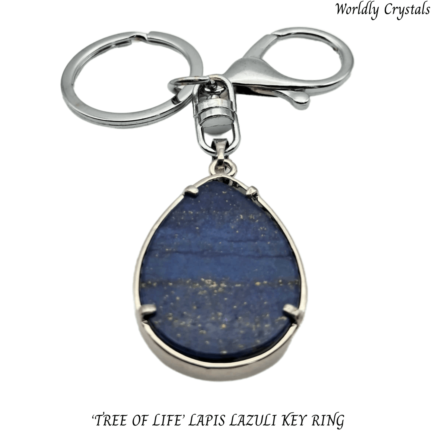 Keyring Lapis Lazuli 'Teardrop' Tree of Life