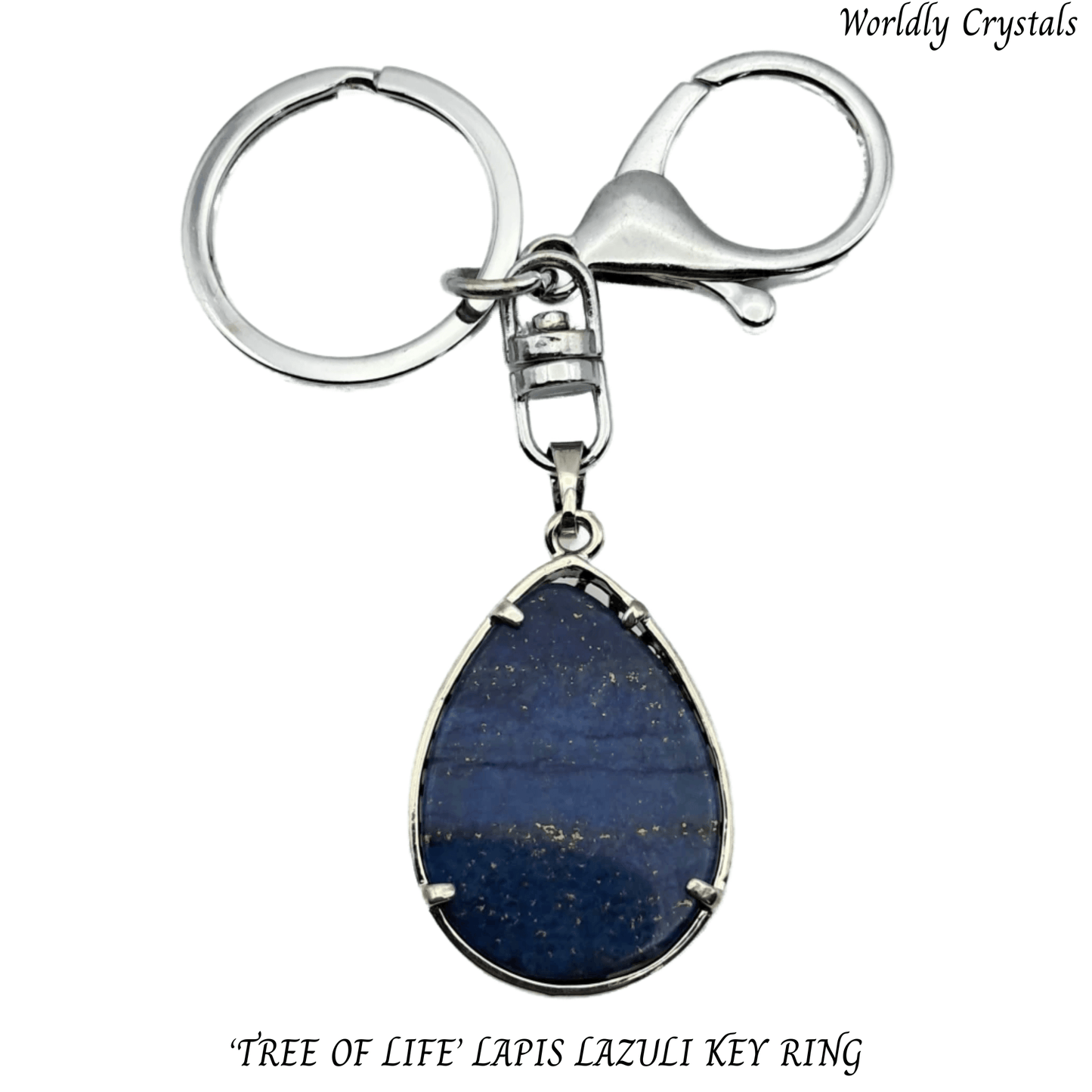 Keyring Lapis Lazuli 'Teardrop' Tree of Life
