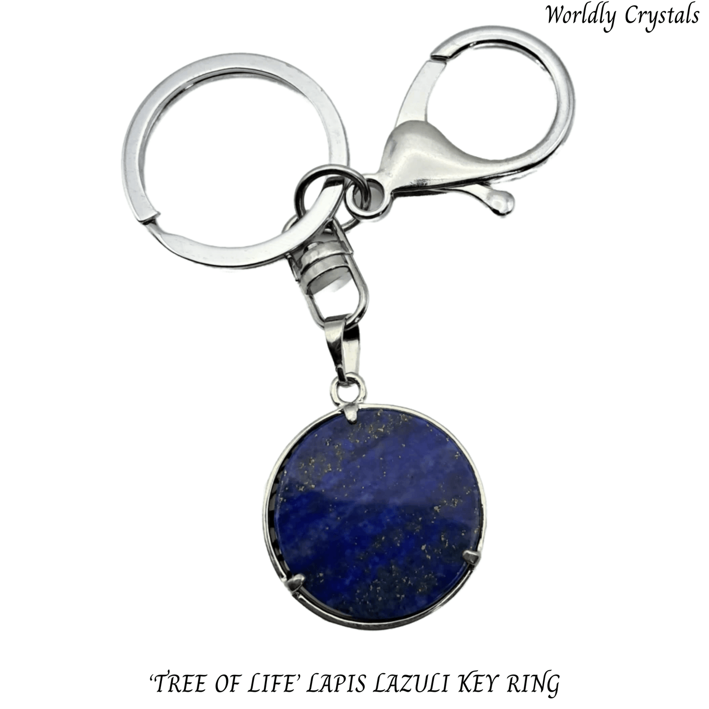 Keyring Lapis Lazuli 'Round' Tree of Life