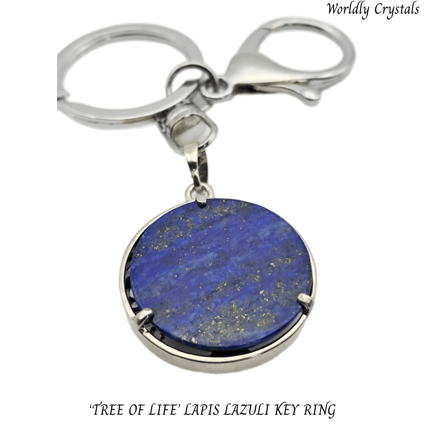 Keyring Lapis Lazuli 'Round' Tree of Life