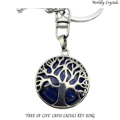 Keyring Lapis Lazuli 'Round' Tree of Life
