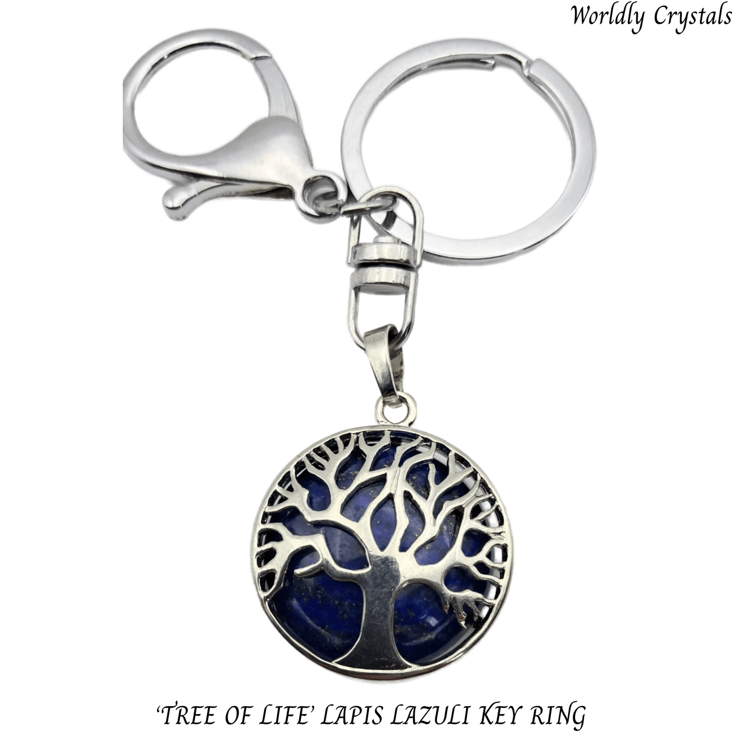 Keyring Lapis Lazuli 'Round' Tree of Life