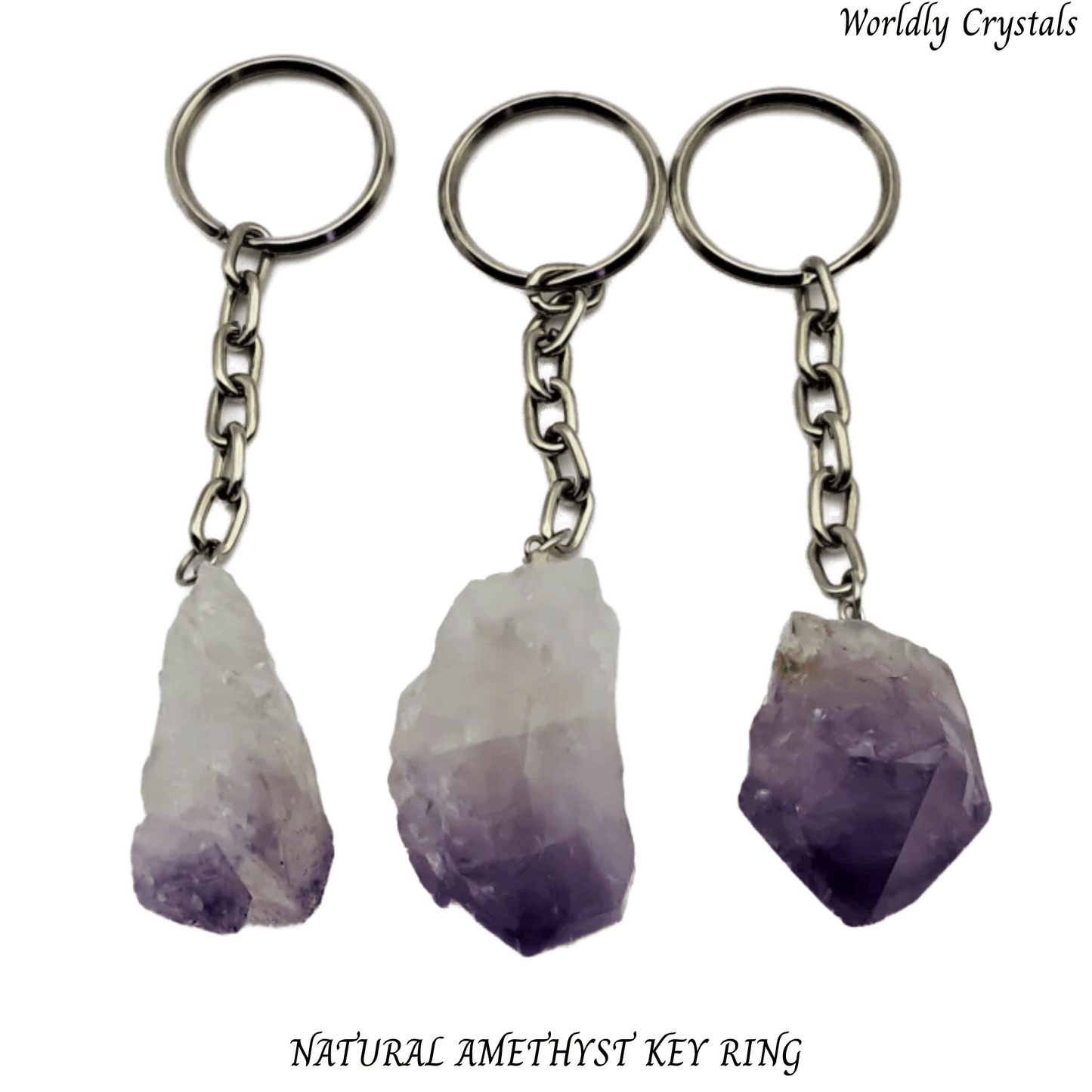 Keyring Amethyst Natural Rough