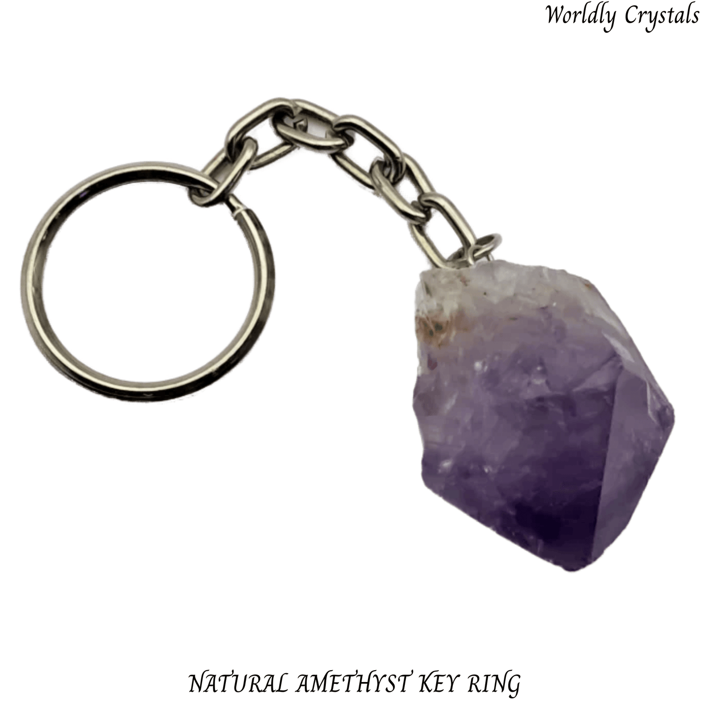 Keyring Amethyst Natural Rough