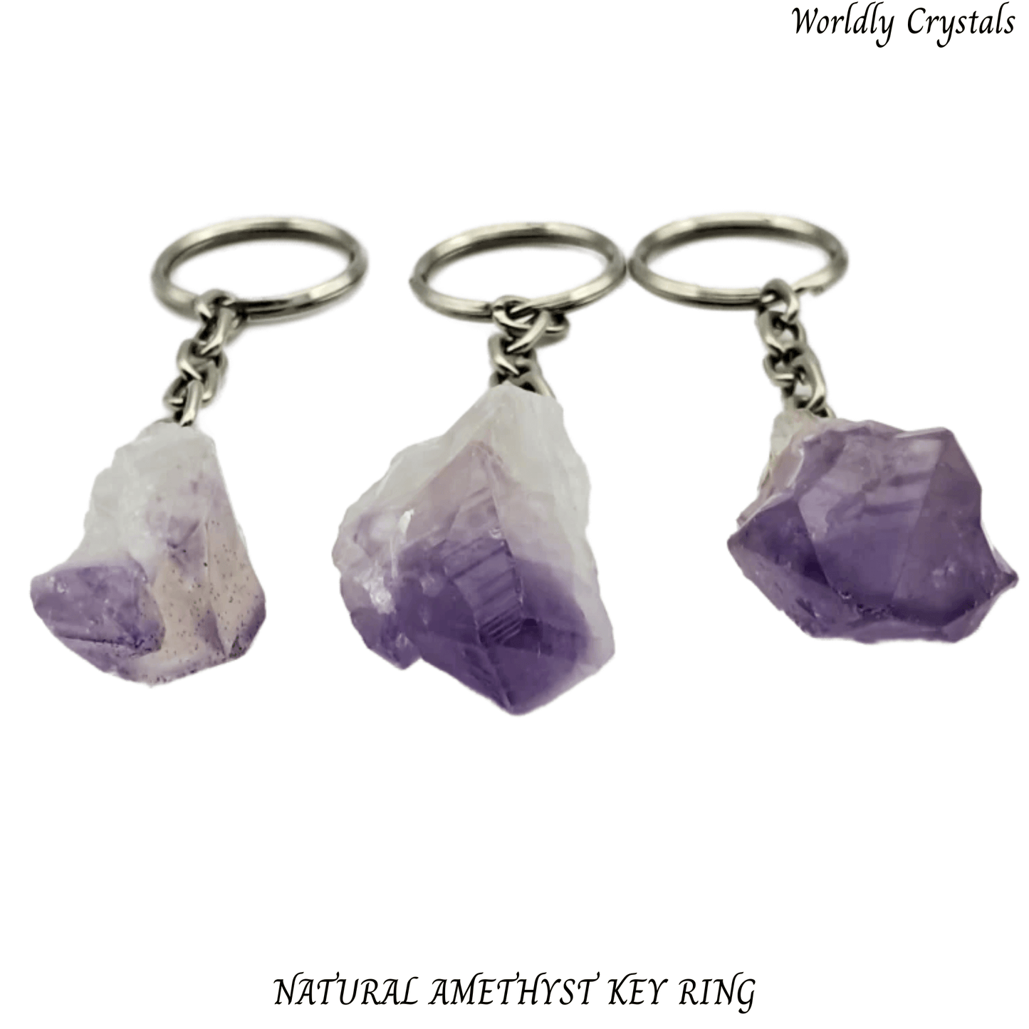 Keyring Amethyst Natural Rough
