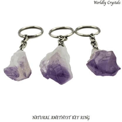 Keyring Amethyst Natural Rough